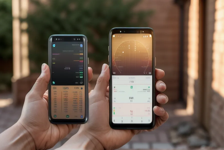 Un smartphone affichant un graphique de production solaire devant un compteur électrique.